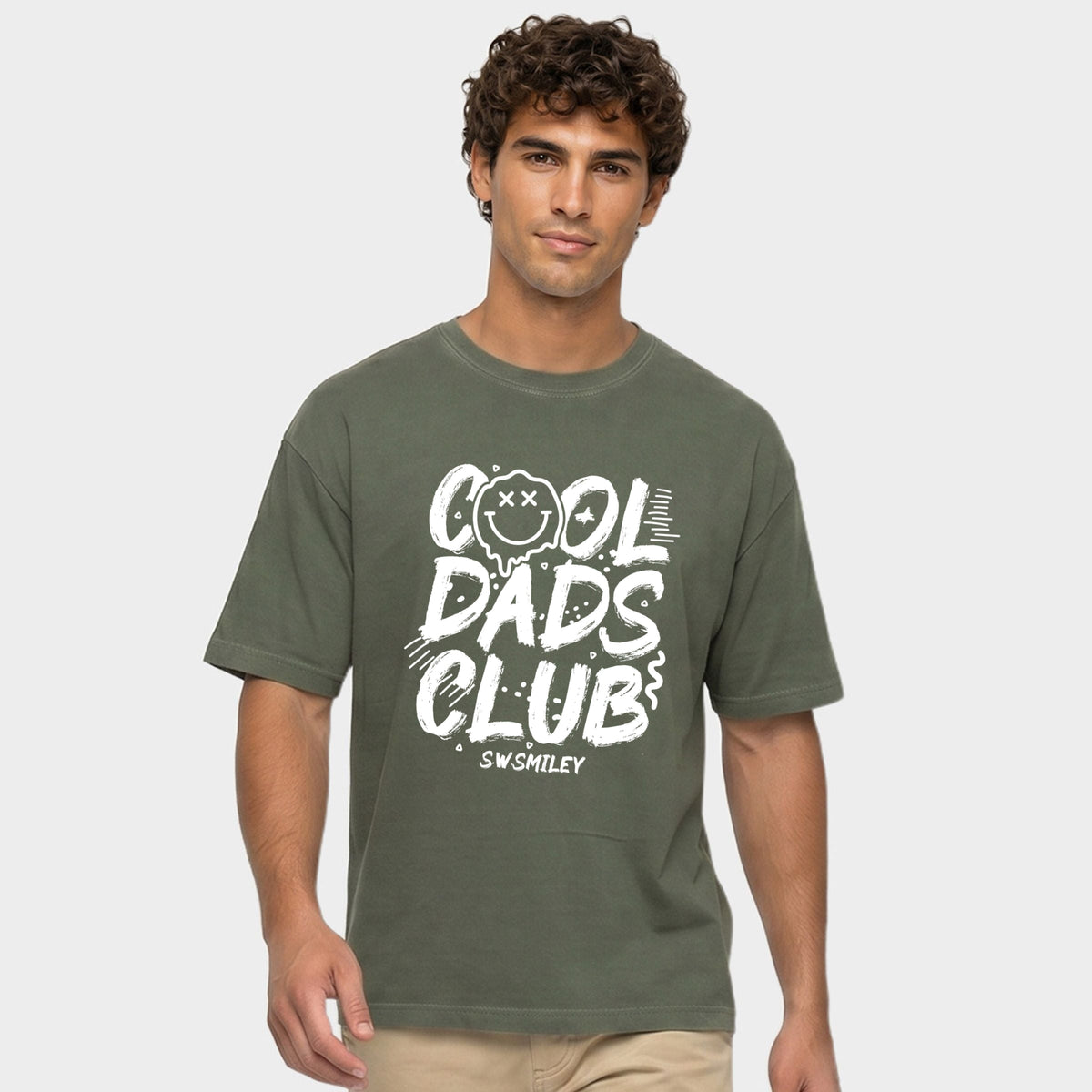 S.W.Smiley Cool Dads Club - Men's Garment Dyed Graphic T-Shirt