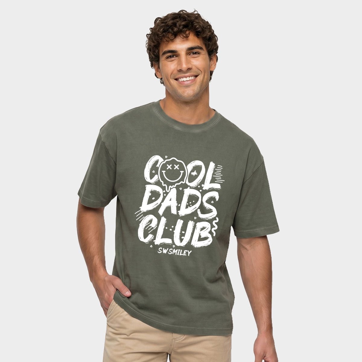 S.W.Smiley Cool Dads Club - Men's Garment Dyed Graphic T-Shirt