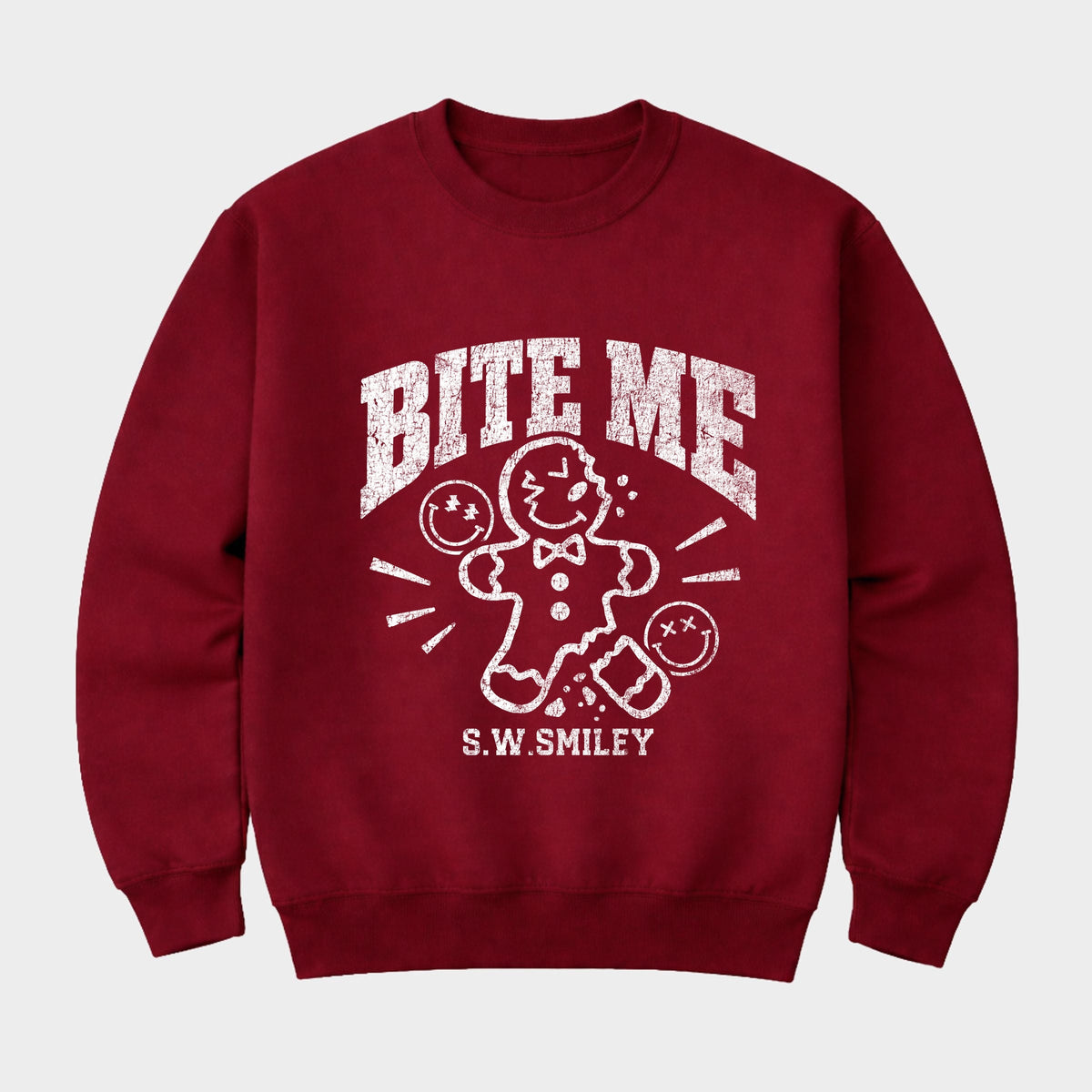 S.W.Smiley Bite Me Gingerbread - Men's Graphic Sweatshirt