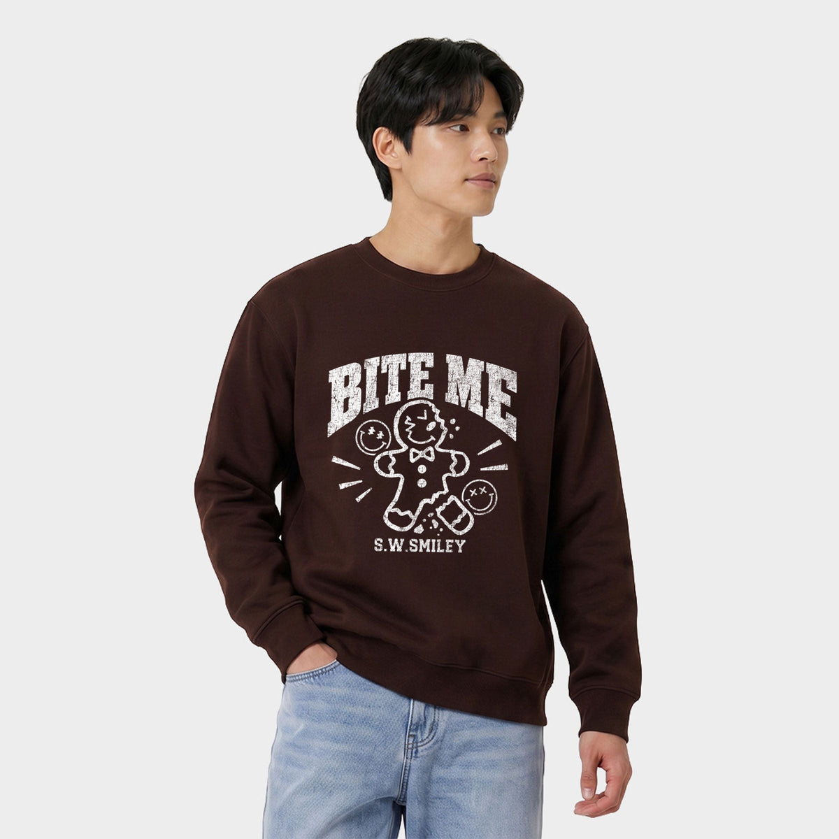 S.W.Smiley Bite Me Gingerbread - Men's Graphic Sweatshirt