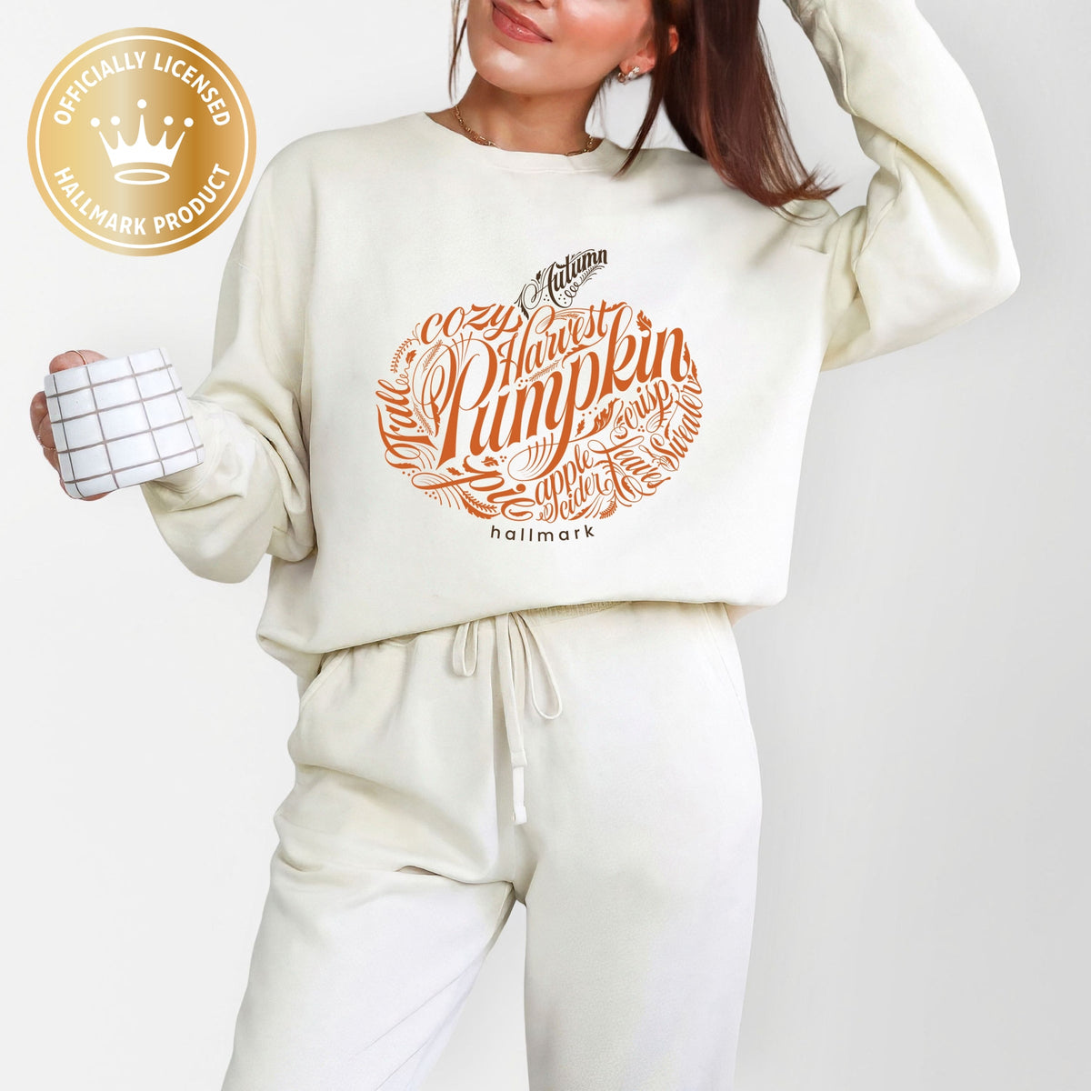 Hallmark - Pumpkin Words - Women's Lightweight Garment Dyed Sweatshirt