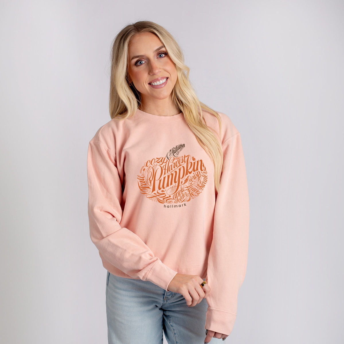 Hallmark - Pumpkin Words - Women's Lightweight Garment Dyed Sweatshirt