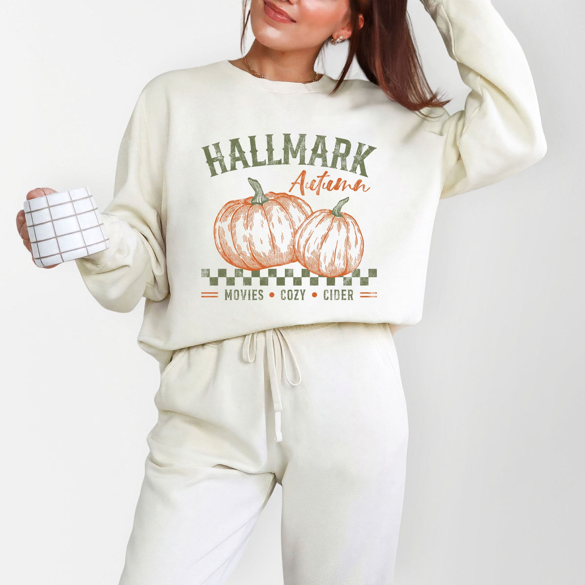 Hallmark - Autumn Pumpkins - Women's Lightweight Garment Dyed Sweatshirt