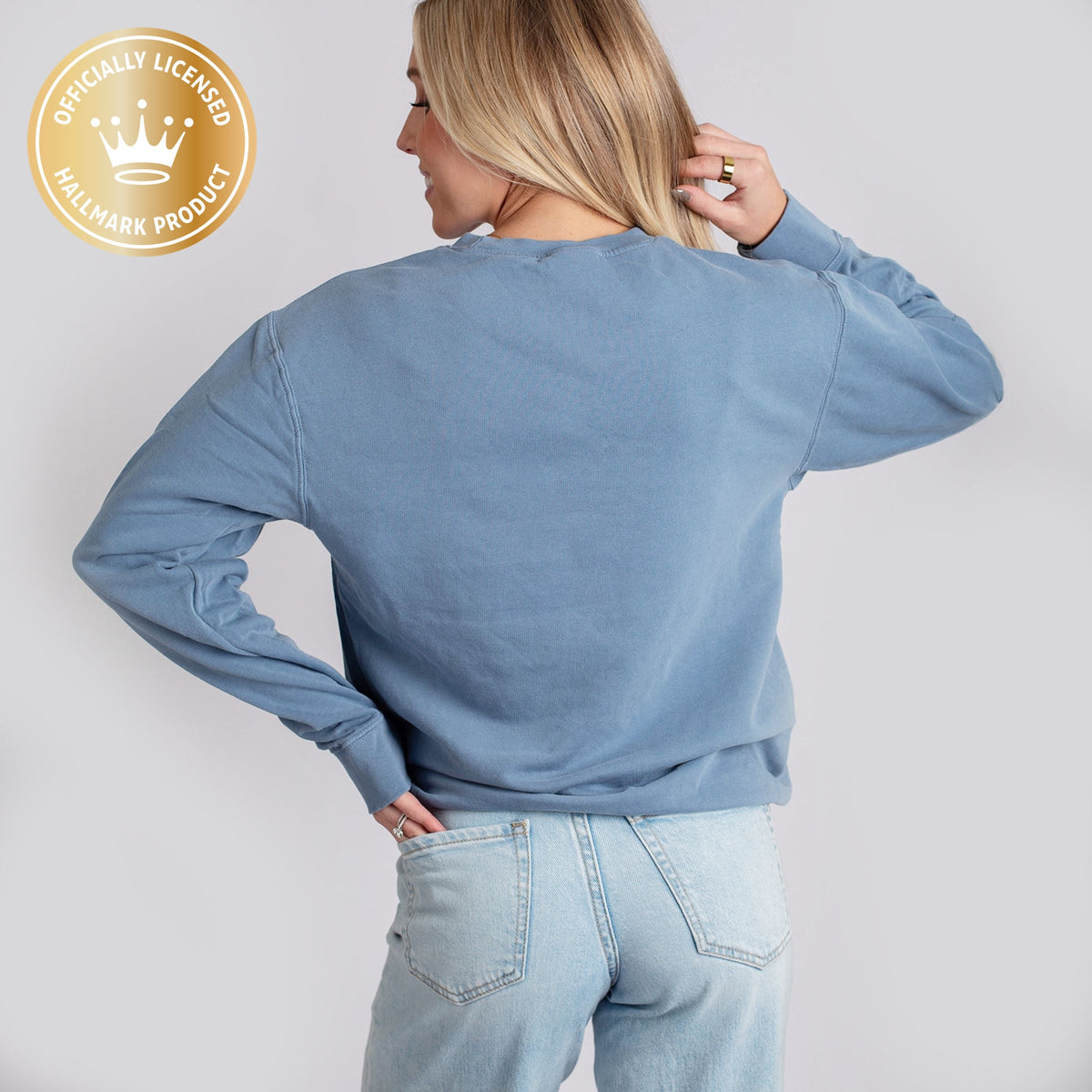 Hallmark - Just Here For Hallmark - Women's Lightweight Garment Dyed Sweatshirt