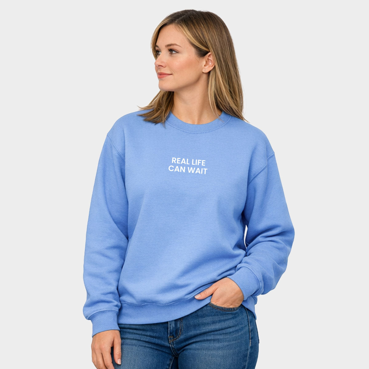 Hallmark - Real Life Can Wait -  Women's Graphic Sweatshirt
