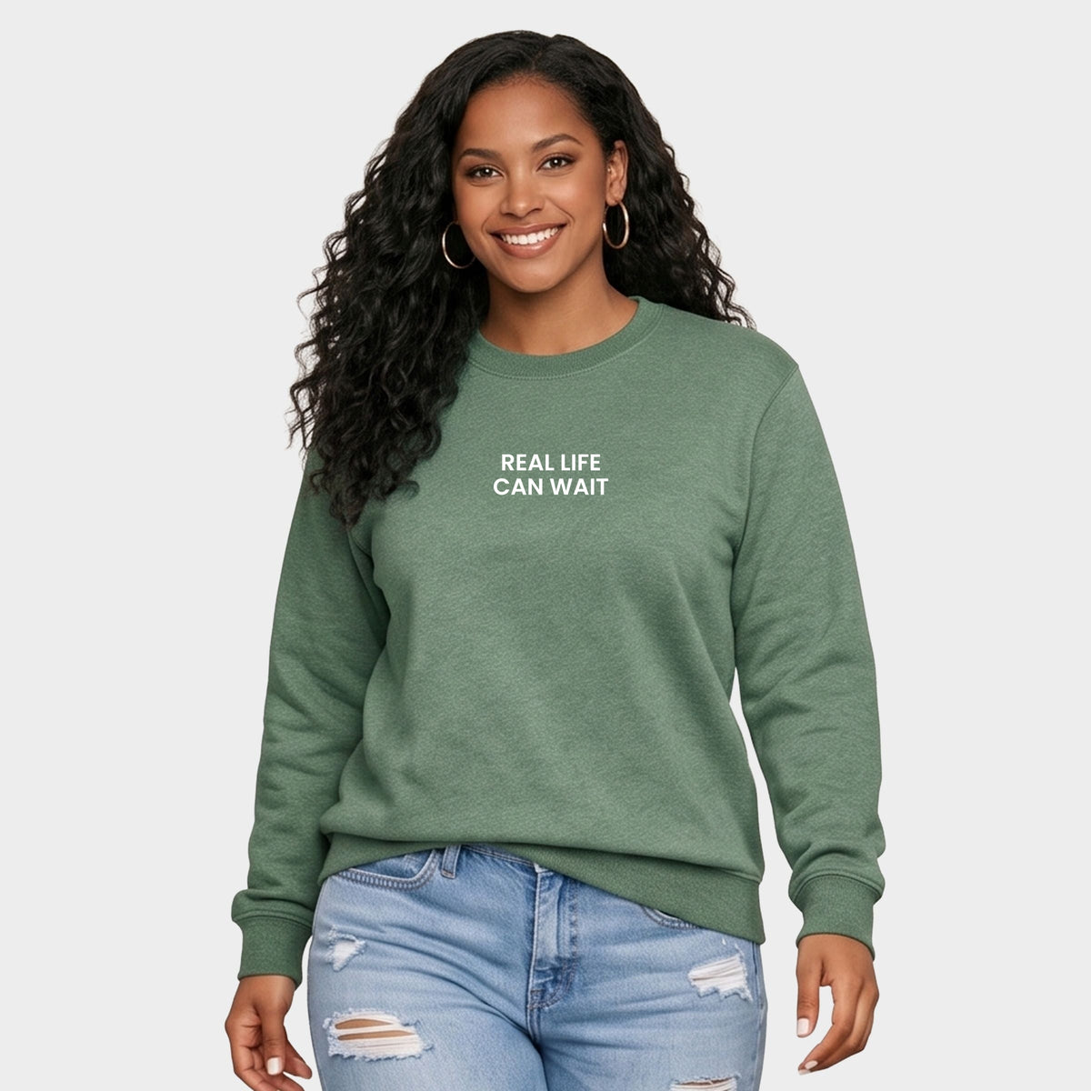Hallmark - Real Life Can Wait -  Women's Graphic Sweatshirt
