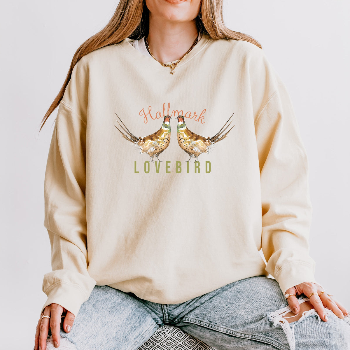 Hallmark - Lovebird - Women's Lightweight Garment Dyed Sweatshirt