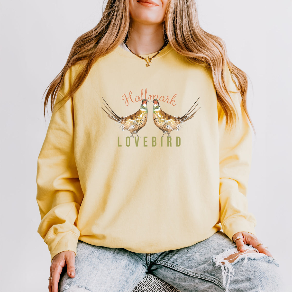 Hallmark - Lovebird - Women's Lightweight Garment Dyed Sweatshirt