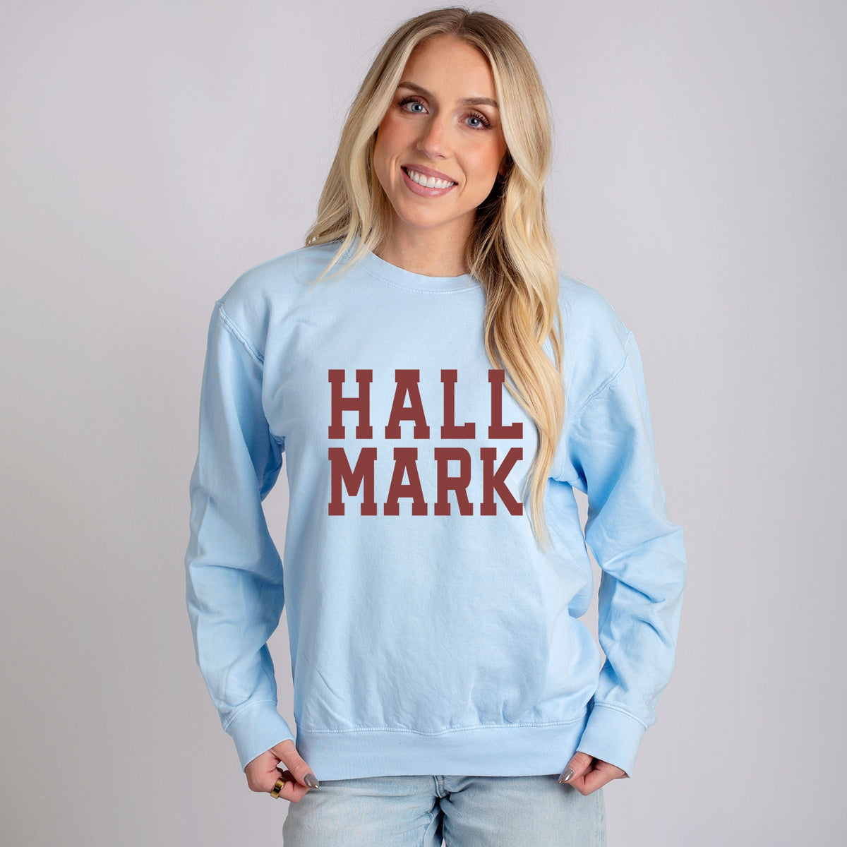 Hallmark - Varsity Stacked - Women's Lightweight Garment Dyed Sweatshirt