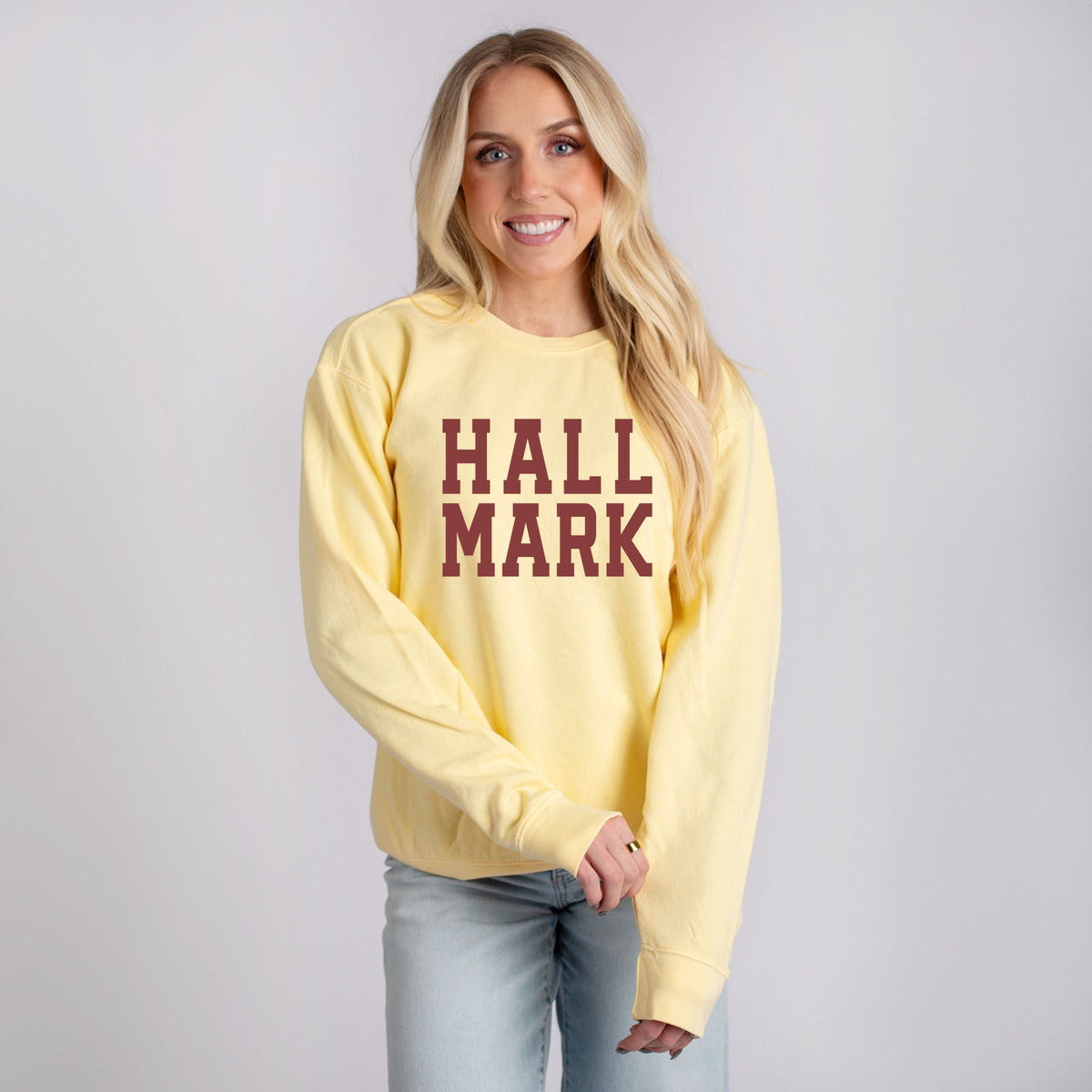Hallmark - Varsity Stacked - Women's Lightweight Garment Dyed Sweatshirt