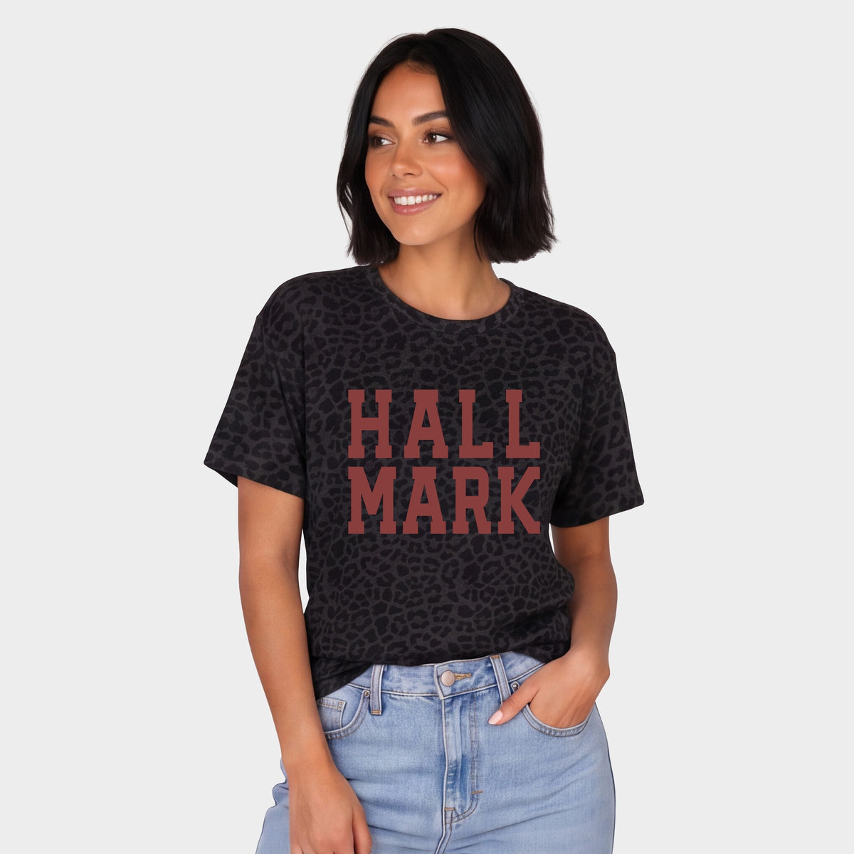 Hallmark - Varsity Stacked - Women's Leopard Print Tee
