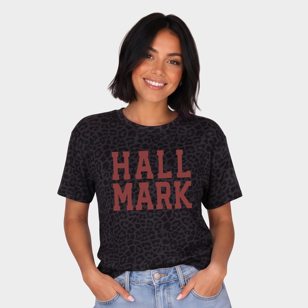 Hallmark - Varsity Stacked - Women's Leopard Print Tee