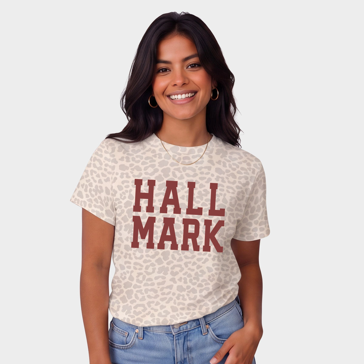 Hallmark - Varsity Stacked - Women's Leopard Print Tee