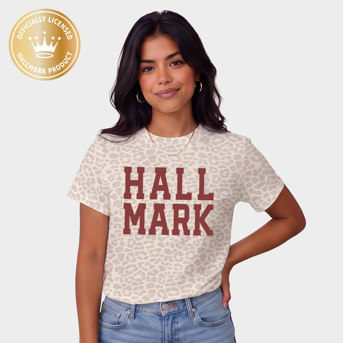 Hallmark - Varsity Stacked - Women's Leopard Print Tee