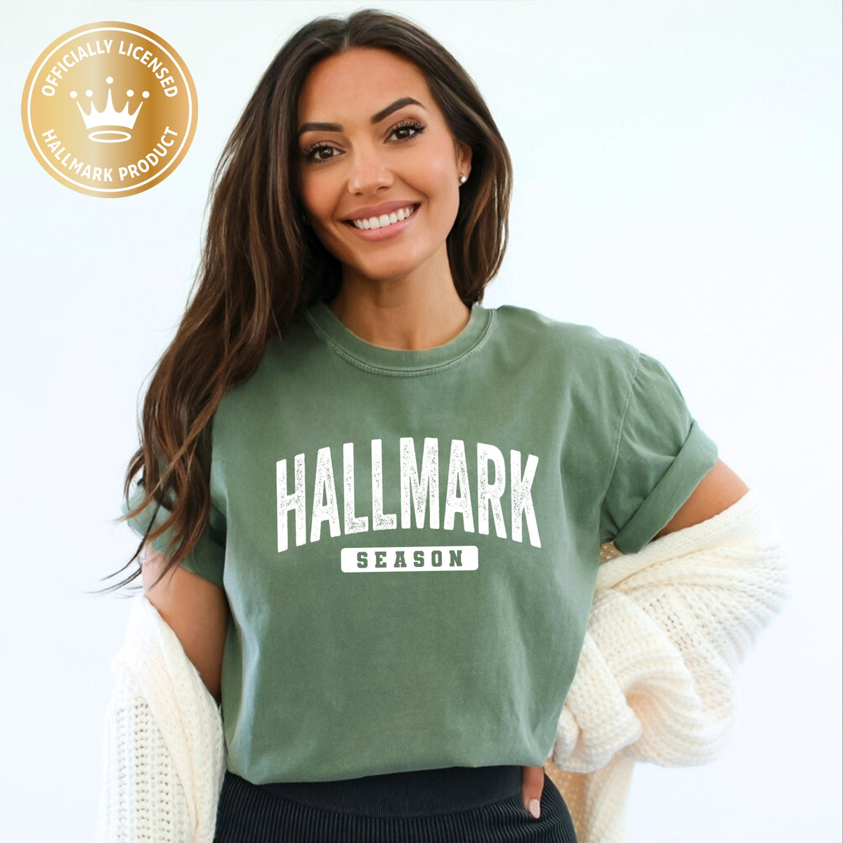 Hallmark - Season Arched Distressed - Women's Garment Dyed Graphic T-Shirt