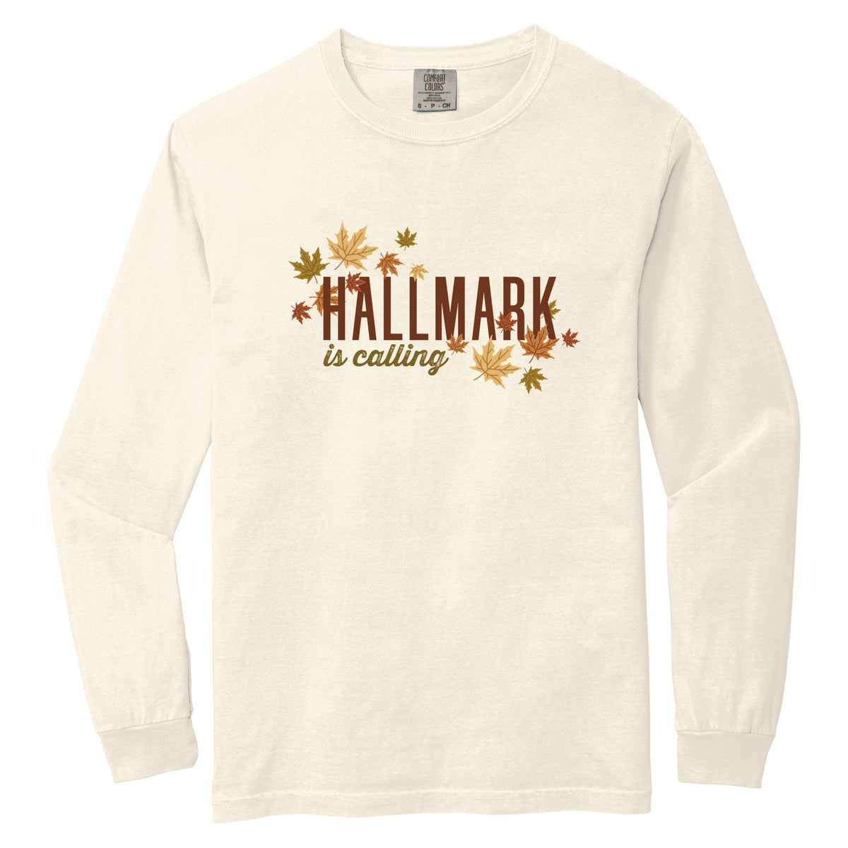 Hallmark - Is Calling Leaves - Women's Garment Dyed Long Sleeve Graphic T-Shirt