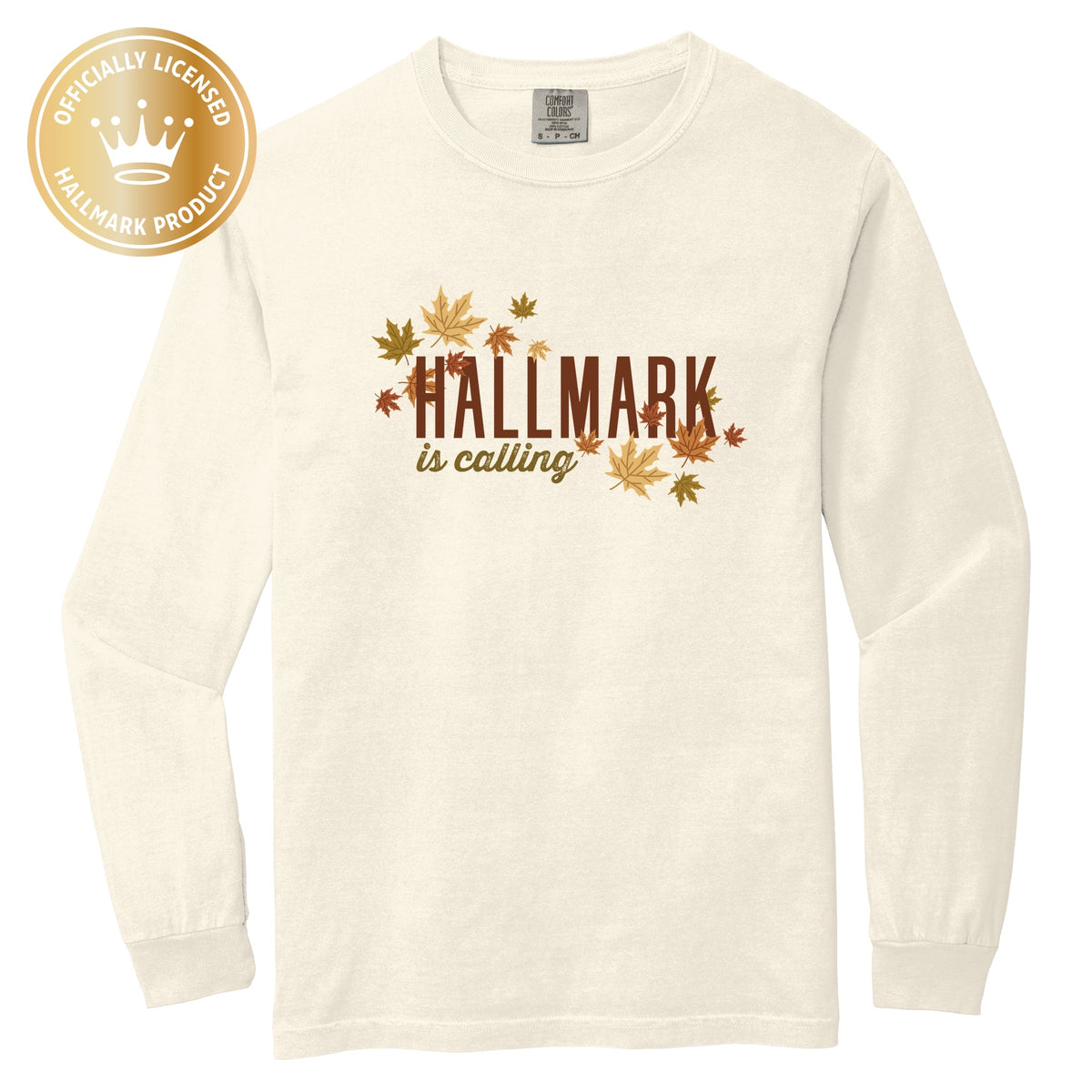 Hallmark - Is Calling Leaves - Women's Garment Dyed Long Sleeve Graphic T-Shirt