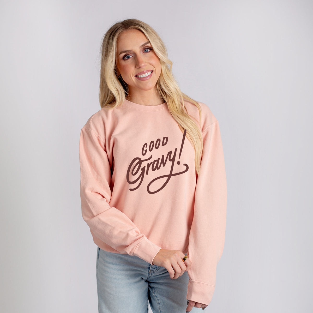 Hallmark - Good Gravy - Women's Lightweight Garment Dyed Sweatshirt