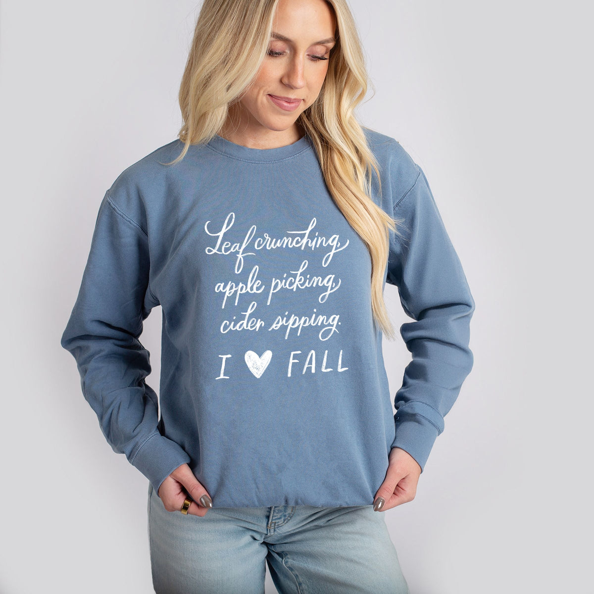 Hallmark - I Love Fall - Women's Lightweight Garment Dyed Sweatshirt