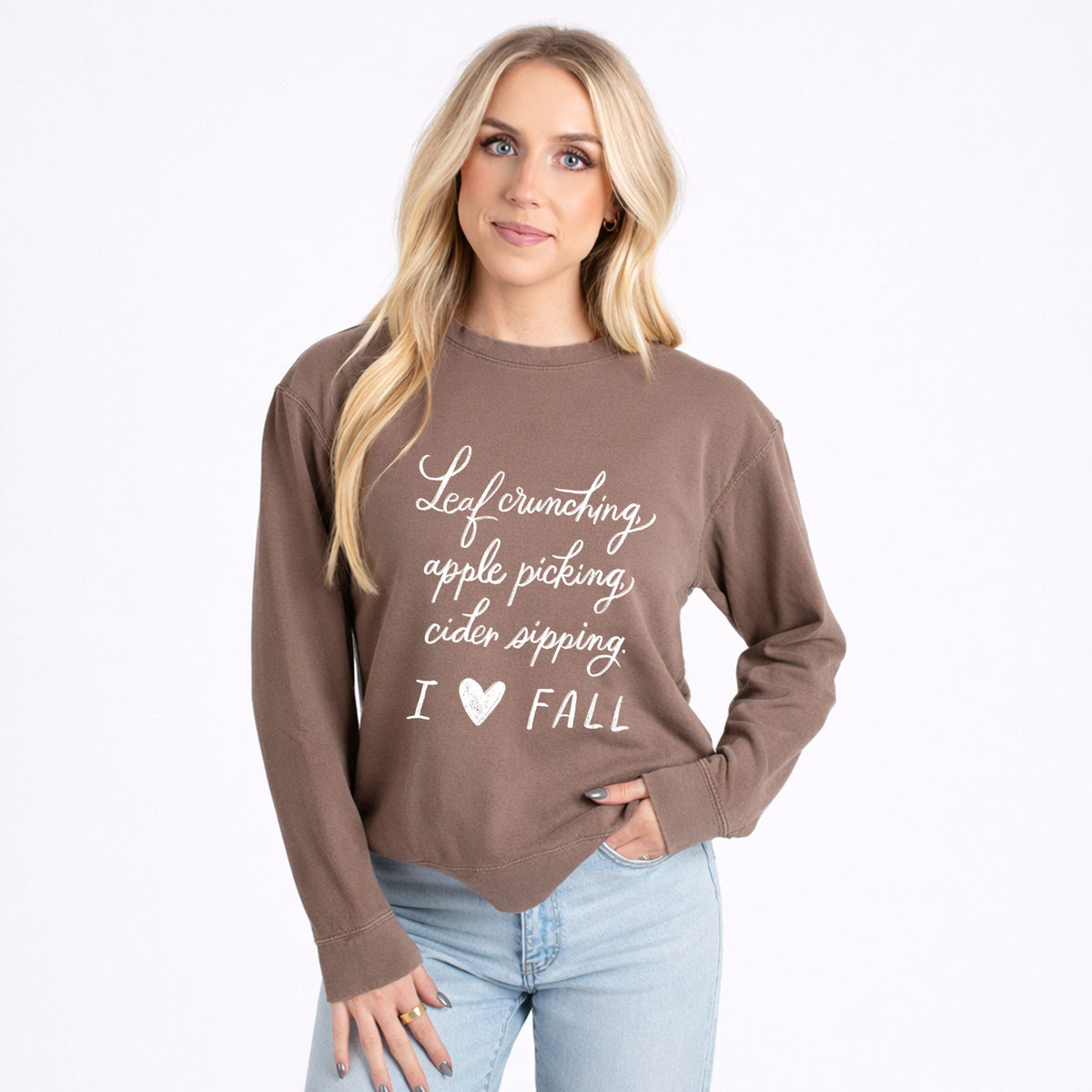 Hallmark - I Love Fall - Women's Lightweight Garment Dyed Sweatshirt