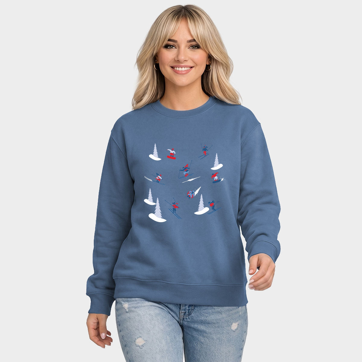 Hallmark - Skiing Winter -  Women's Graphic Sweatshirt
