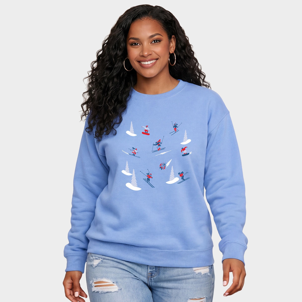 Hallmark - Skiing Winter -  Women's Graphic Sweatshirt