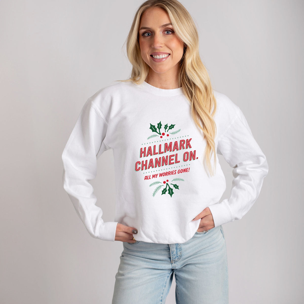 Hallmark - Hallmark Channel On - Women's Lightweight Garment Dyed Sweatshirt