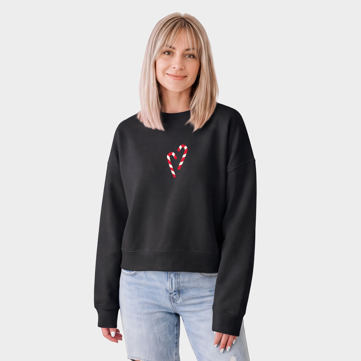 Hallmark - Little Candy Canes - Women's Cropped Sweatshirt