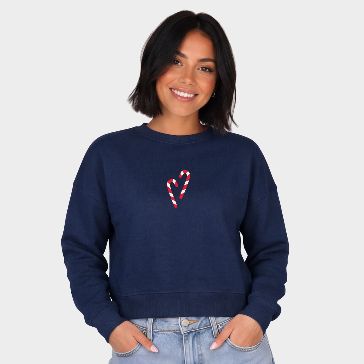 Hallmark - Little Candy Canes - Women's Cropped Sweatshirt