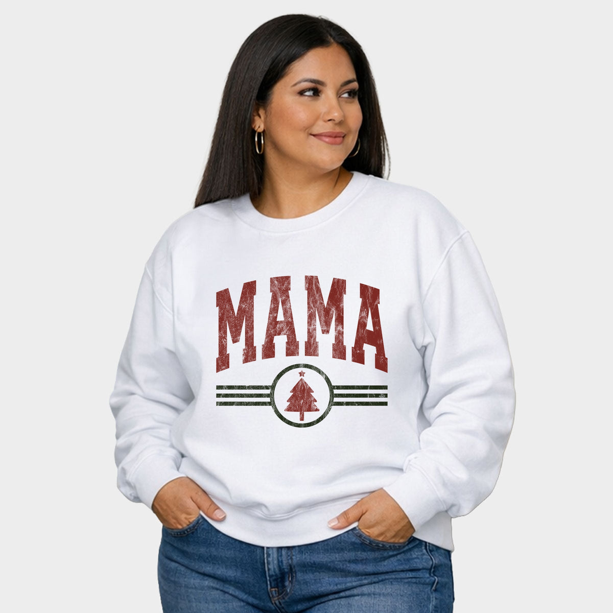 Mama Christmas Lines -  Women's Plus Sweatshirt