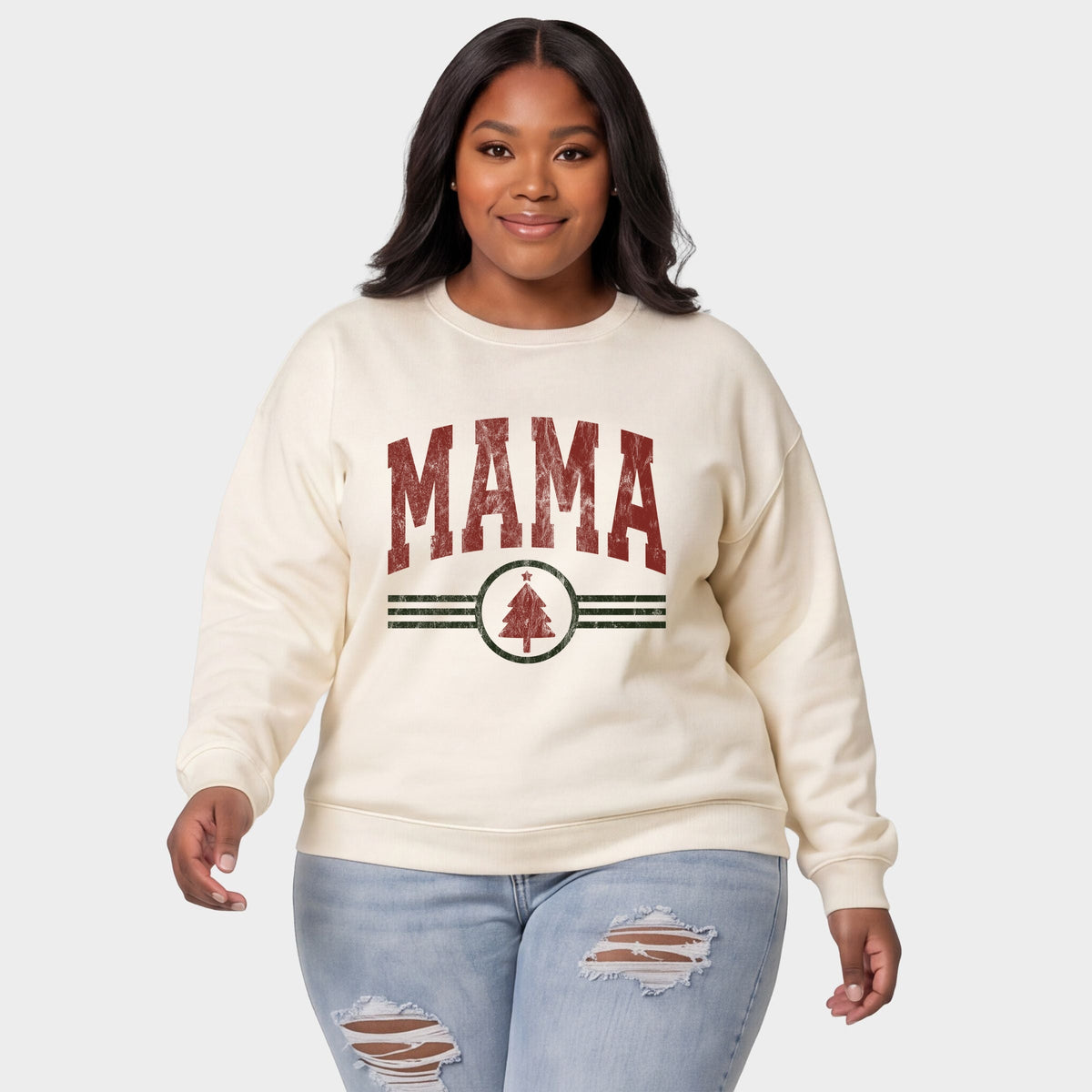 Mama Christmas Lines -  Women's Plus Sweatshirt