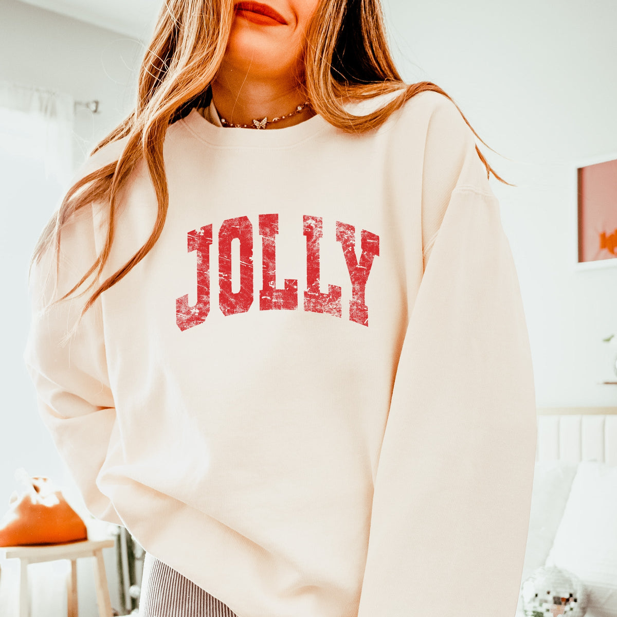 Jolly Arched Distressed - Women's Lightweight Garment Dyed Sweatshirt