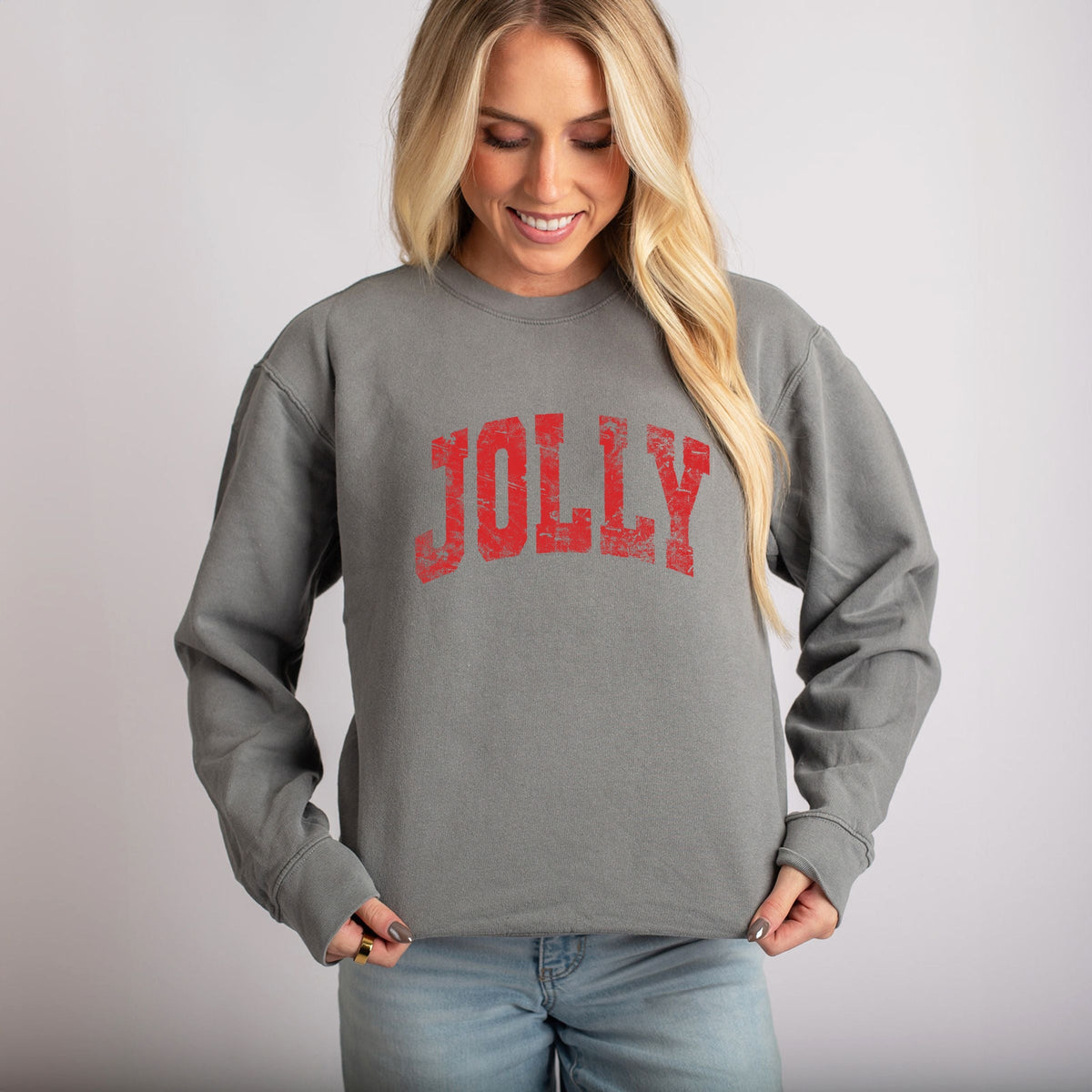 Jolly Arched Distressed - Women's Lightweight Garment Dyed Sweatshirt