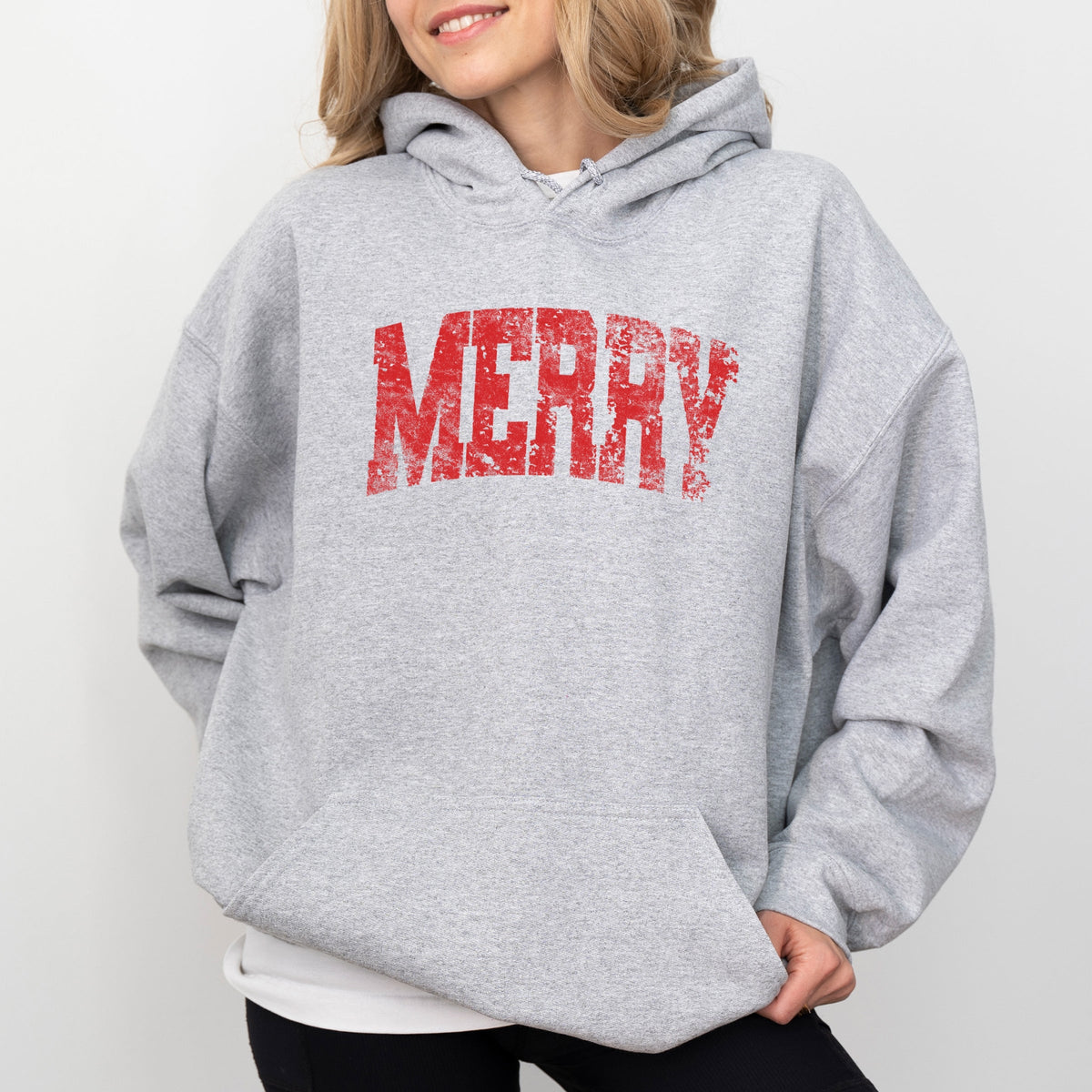 Merry Arched Distressed - Women's Graphic Hoodie