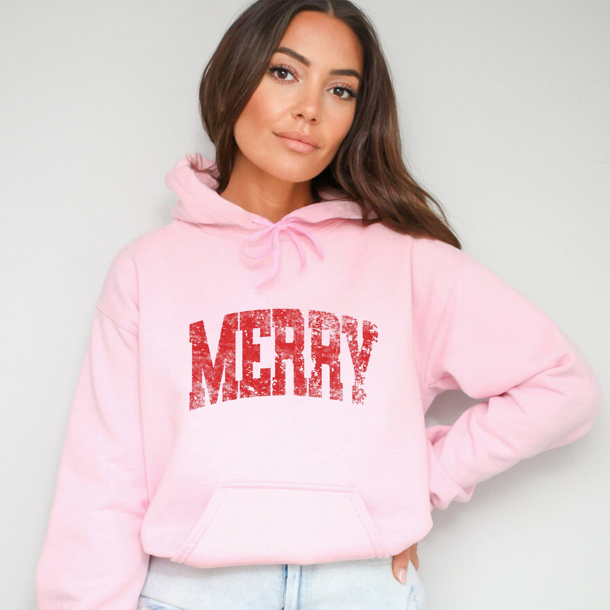 Merry Arched Distressed - Women's Graphic Hoodie