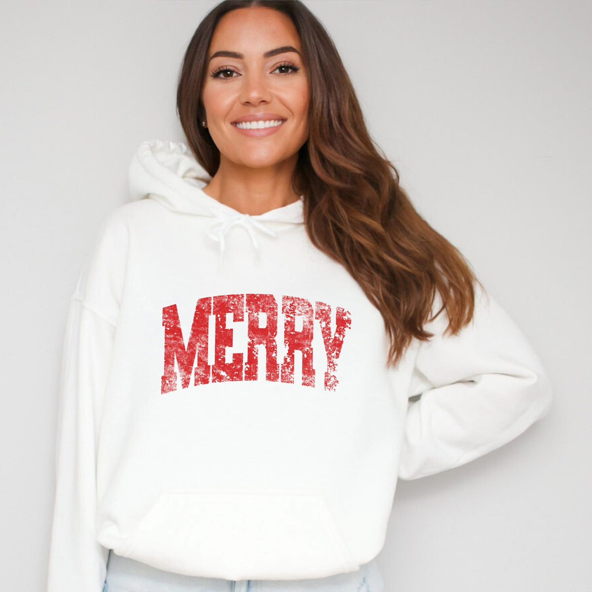 Merry Arched Distressed - Women's Graphic Hoodie