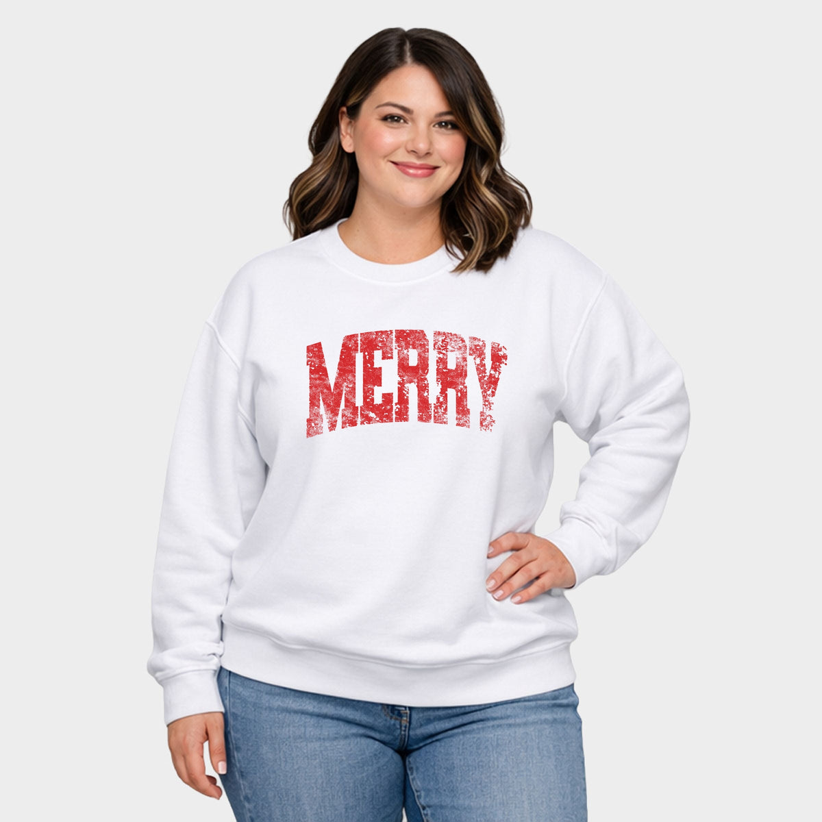 Merry Arched Distressed - Women's Plus Sweatshirt