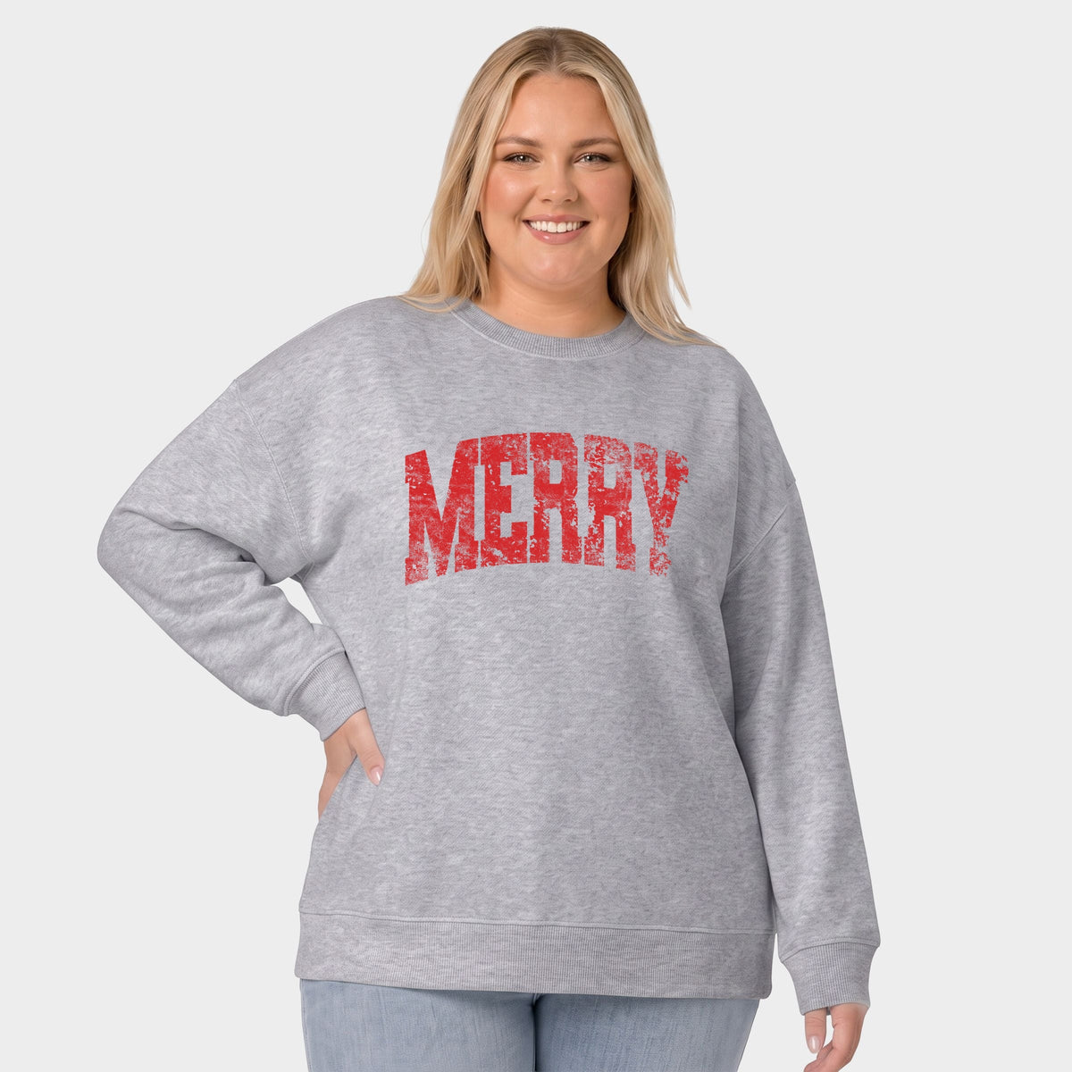 Merry Arched Distressed - Women's Plus Sweatshirt