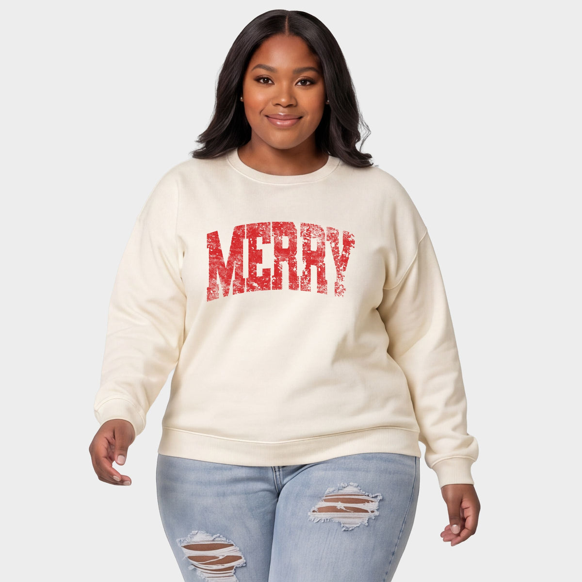 Merry Arched Distressed - Women's Plus Sweatshirt