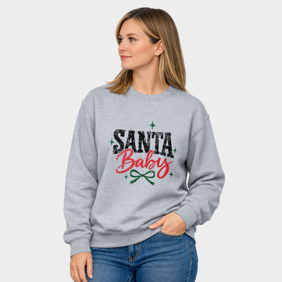 Santa Baby Bow - Women's Graphic Sweatshirt