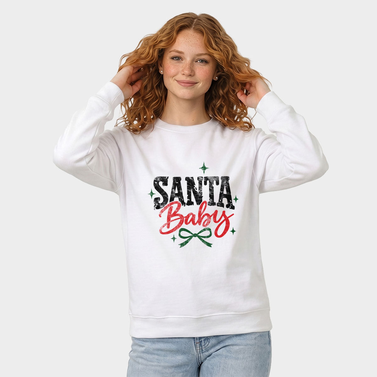 Santa Baby Bow - Women's Graphic Sweatshirt