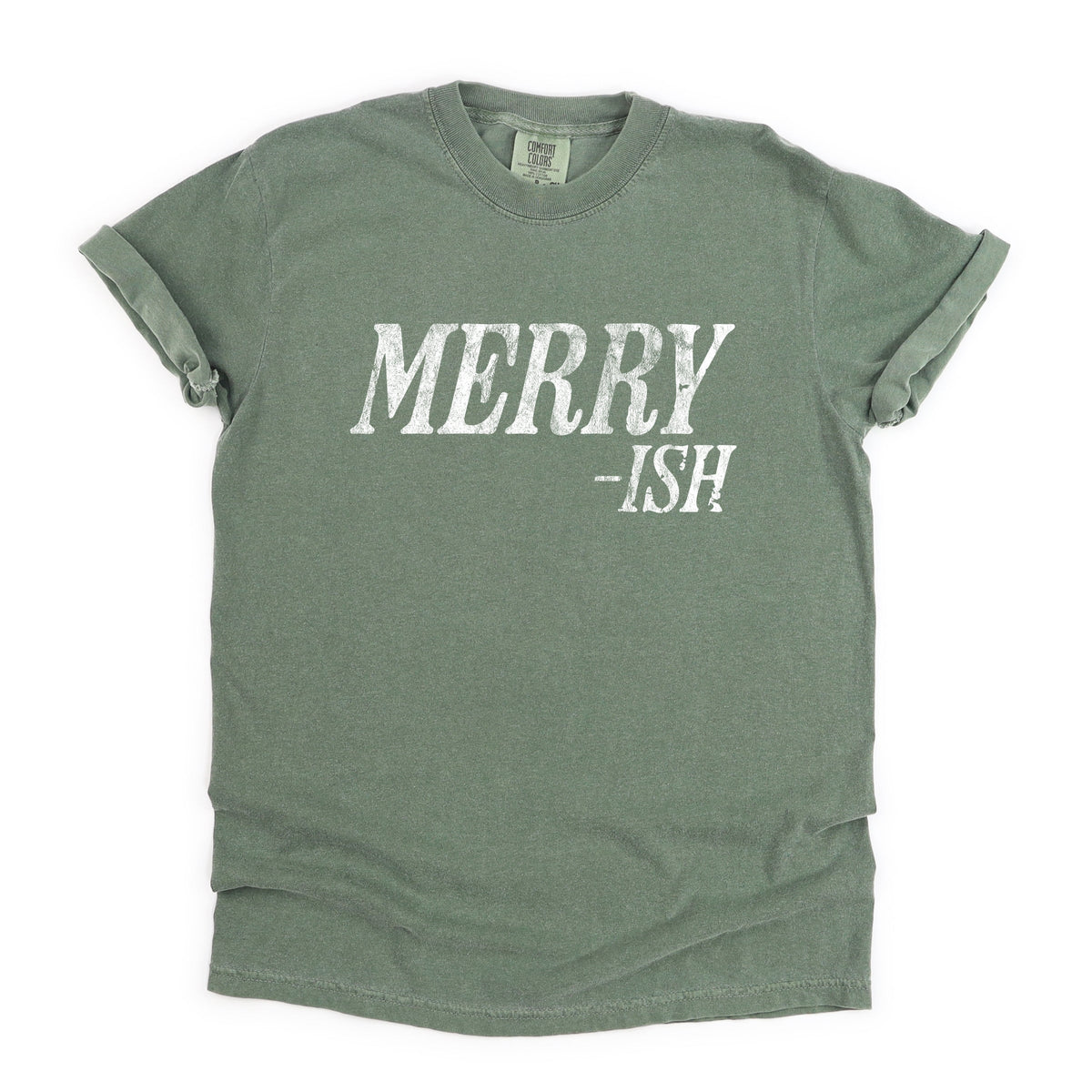 Merry-Ish Distressed - Women's Garment Dyed Graphic T-Shirt