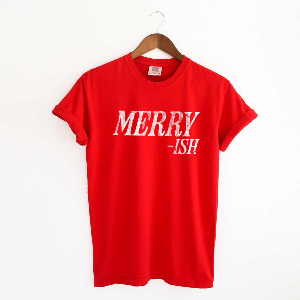 Merry-Ish Distressed - Women's Garment Dyed Graphic T-Shirt