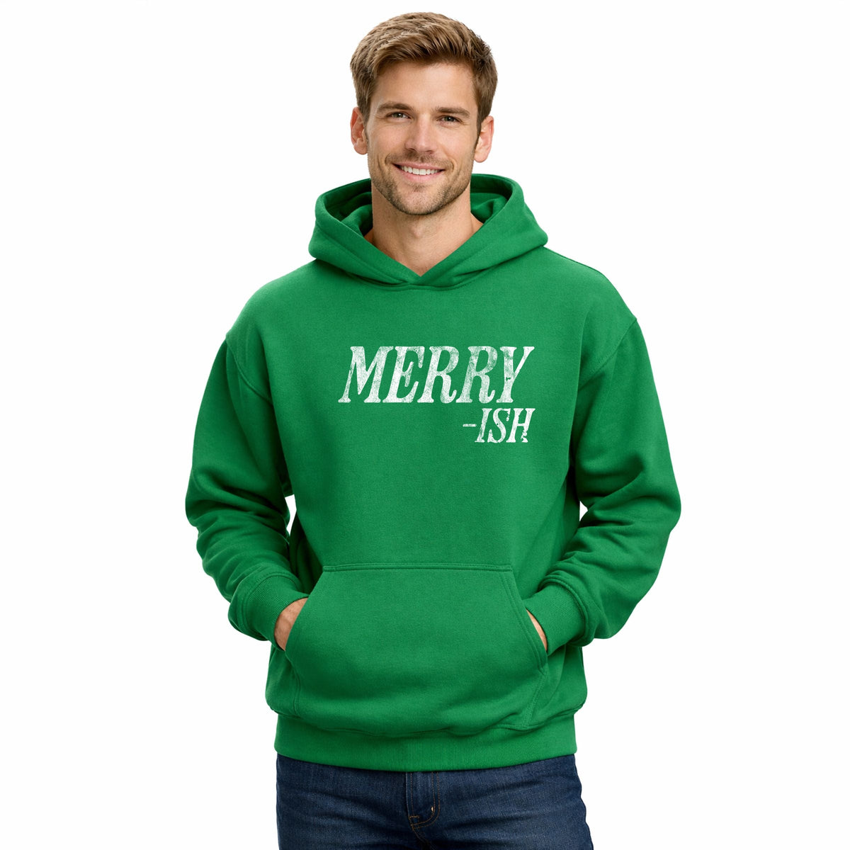 Merry-Ish Distressed - Men's Graphic Hoodie