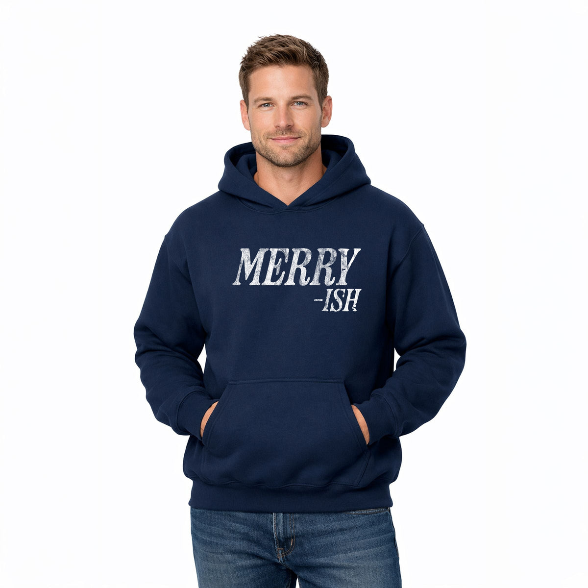 Merry-Ish Distressed - Men's Graphic Hoodie