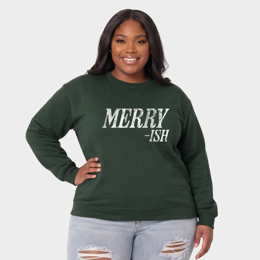 Merry-Ish Distressed - Women's Plus Sweatshirt