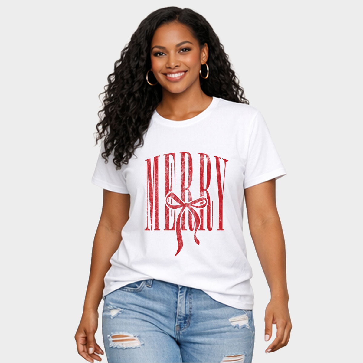 Merry Arched Bow - Women's Short Sleeve Graphic T-Shirt