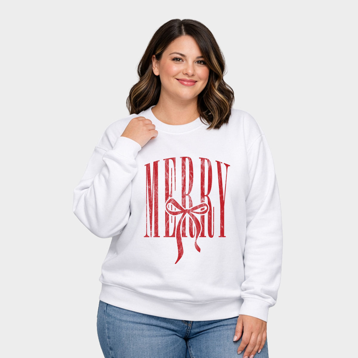 Merry Arched Bow - Women's Plus Sweatshirt