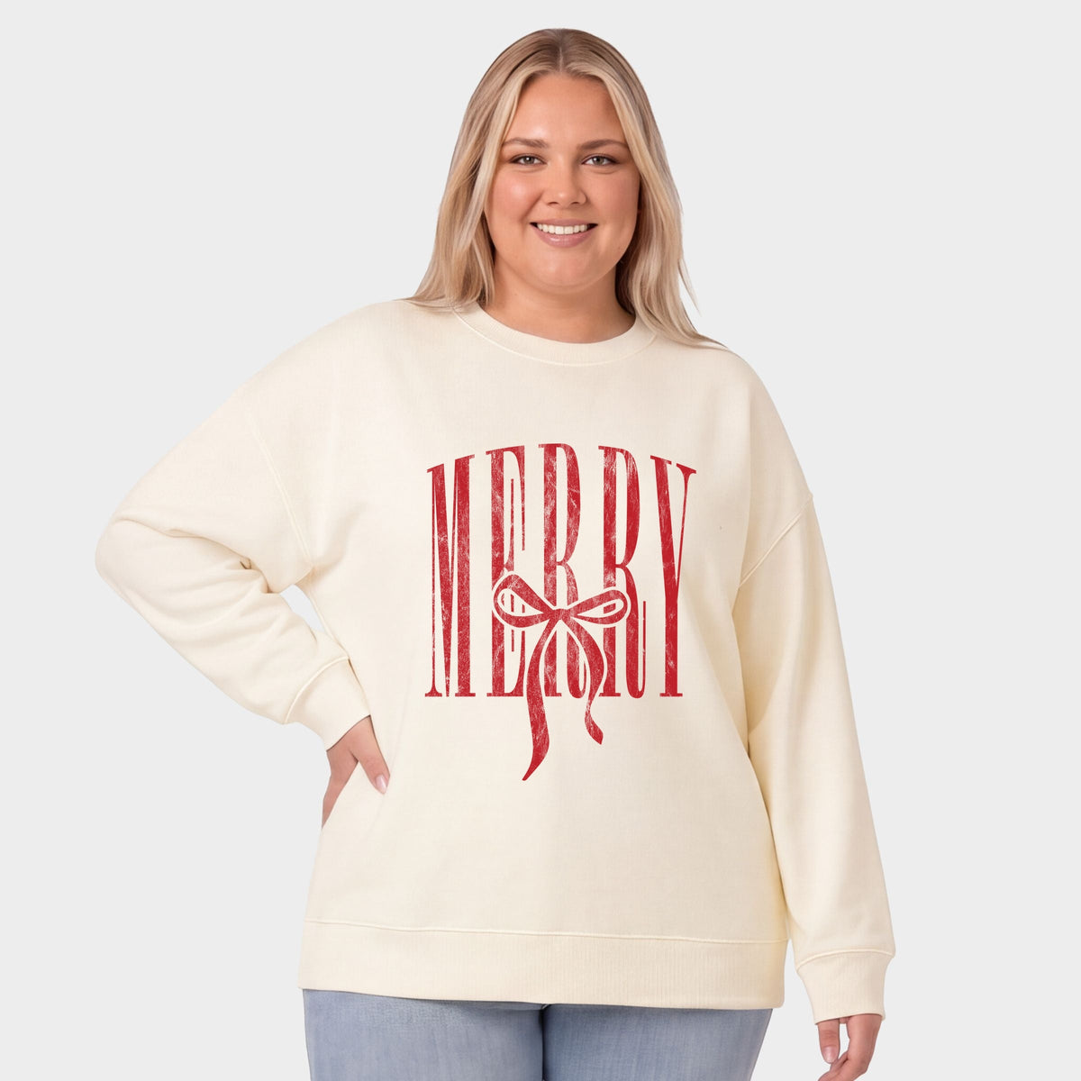 Merry Arched Bow - Women's Plus Sweatshirt