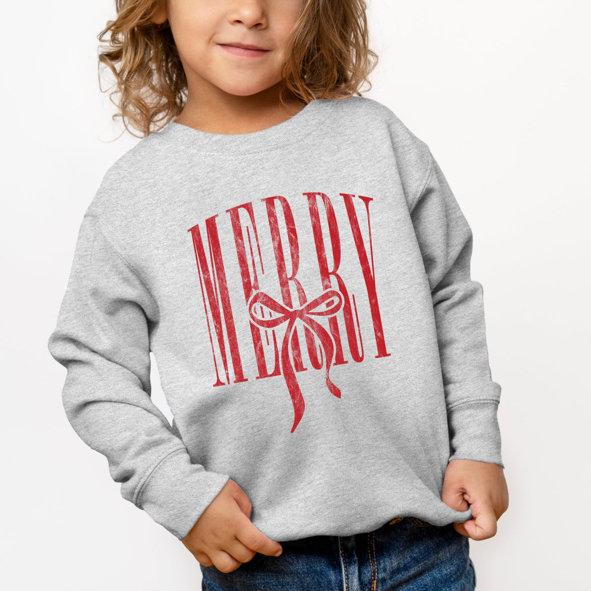 Merry Arched Bow - Toddler Graphic Sweatshirt
